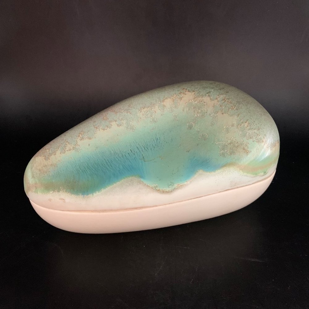 Newman Ceramic Works Art Pottery Handmade Lidded Dish Signed Made USA Studio